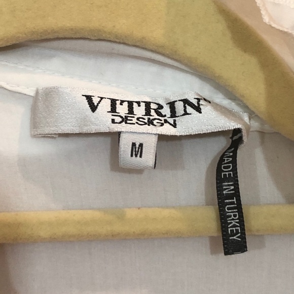 Vitrin Design White Stretchy Button Up Bell Sleeve - Picture 7 of 7